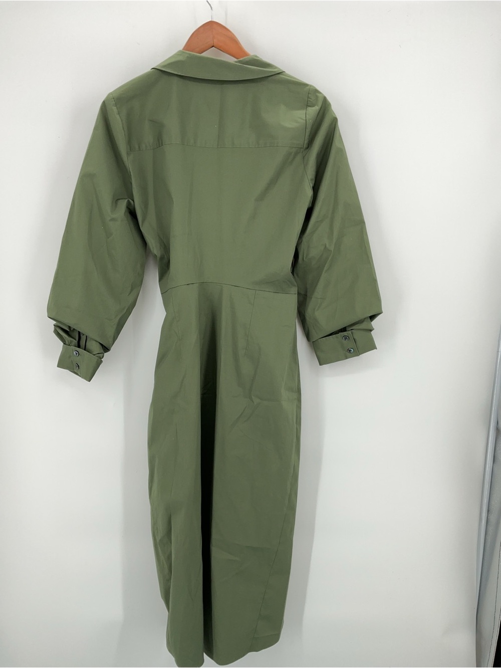 Veronica Beard Afton Wrap Dress Olive Green Ring Detail Midi Dress Size 10 - Picture 3 of 11